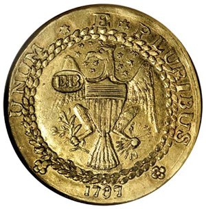 1787 Brasher Doubloon 'EB' on Wing
