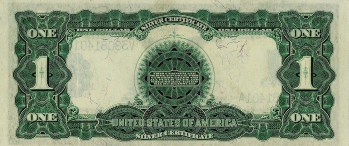 1899 One Dollar Silver Certificate Back