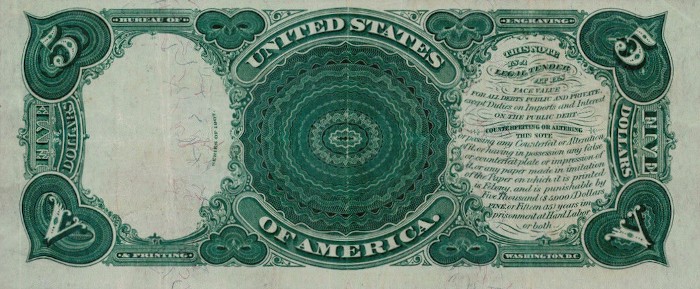 1907 5 Dollar Bill