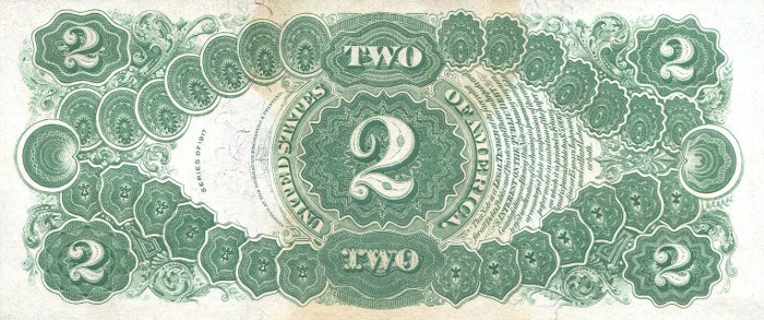 1917 2 Dollar Bill Reverse