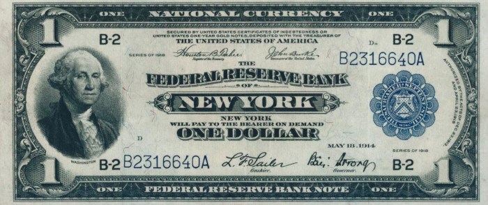 1918 One Dollar Bill