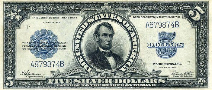 1923 Five Dollar Silver Certificate