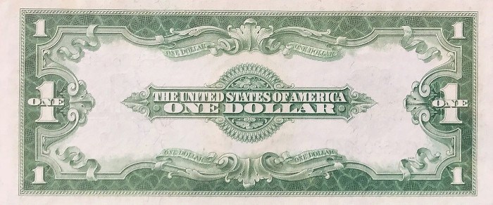 1923 One Dollar Silver Certificate Back
