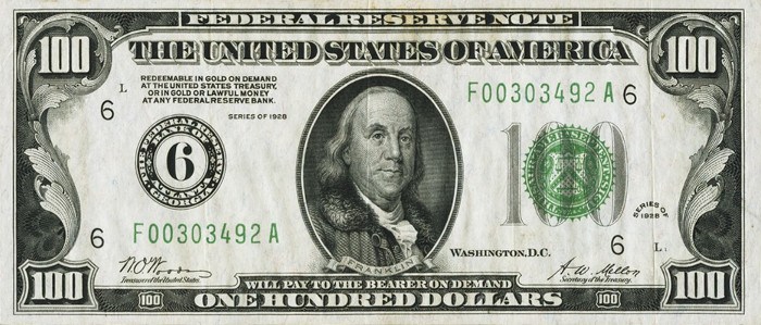 1928 100 Dollar Bill