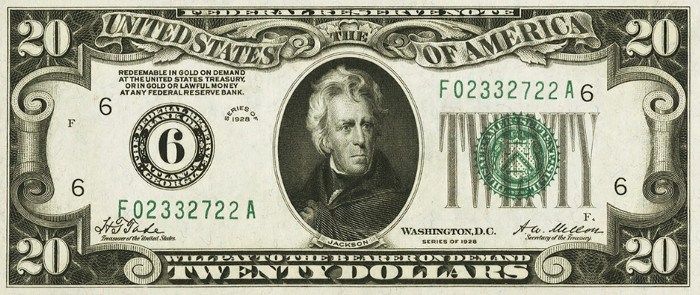 1928 20 Dollar Bill