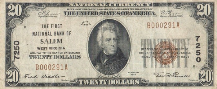 1920 Fifty Dollar Bill National Currency Value and Information