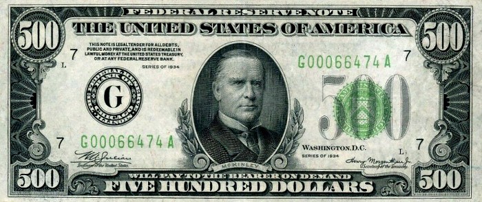 1934 500 Dollar Bill