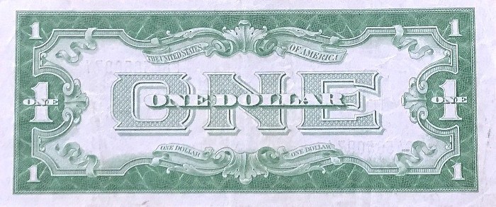 1934 One Dollar Silver Certificate Back