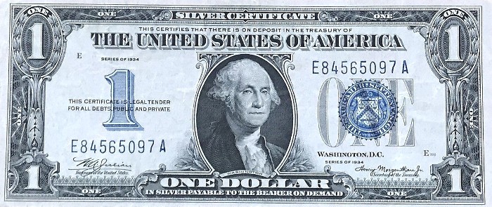 1934 One Dollar Silver Certificate