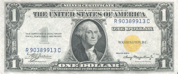1935A One Dollar North Africa Silver Certificate