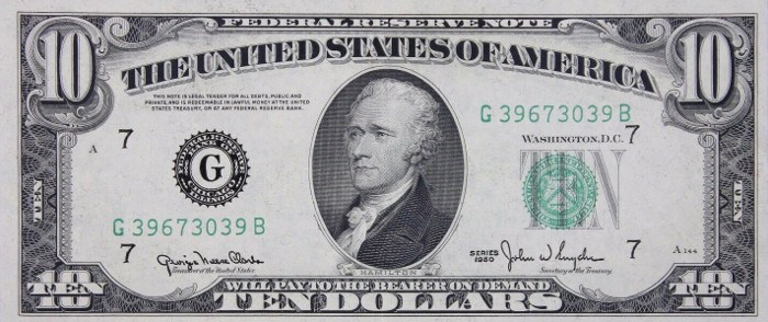 1950 10 Dollar Bill