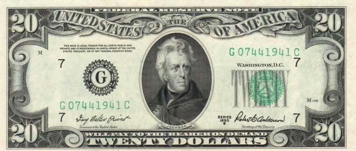 1950 20 Dollar Bill