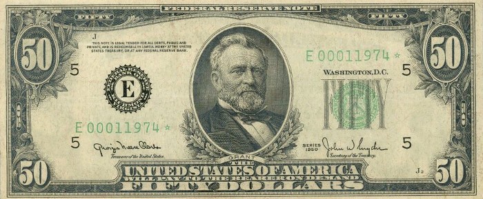 1950 50 Dollar Bill