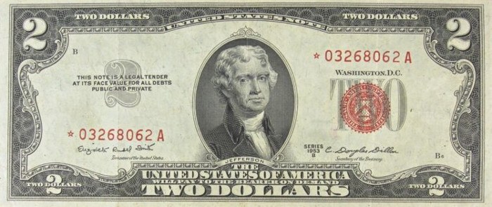 1953 2 Dollar Bill Star Note