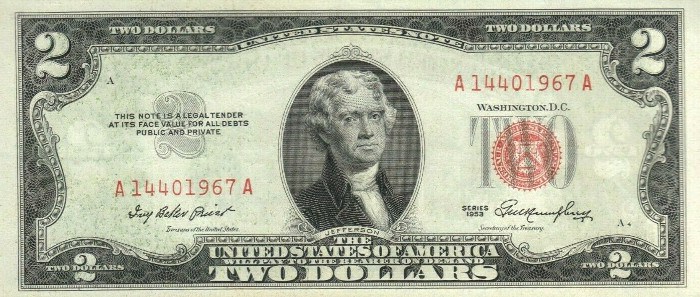 1953 2 Dollar Bill