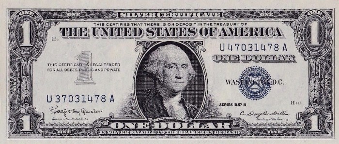 1957 One Dollar Silver Certificate