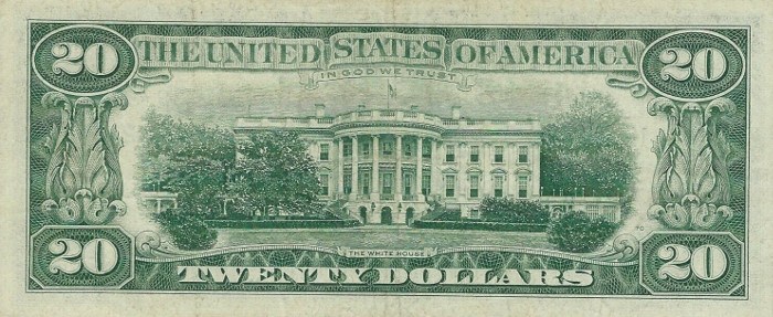1963 20 Dollar Bill Reverse