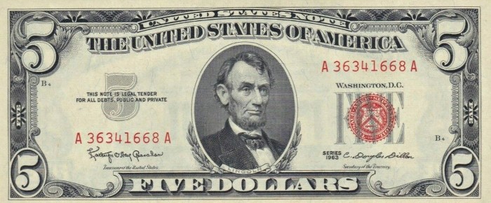 1963 5 Dollar Bill