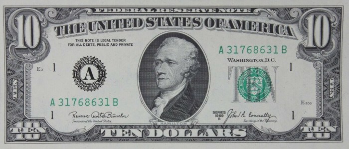 1969 10 Dollar Bill