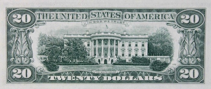 1969 20 Dollar Bill Back