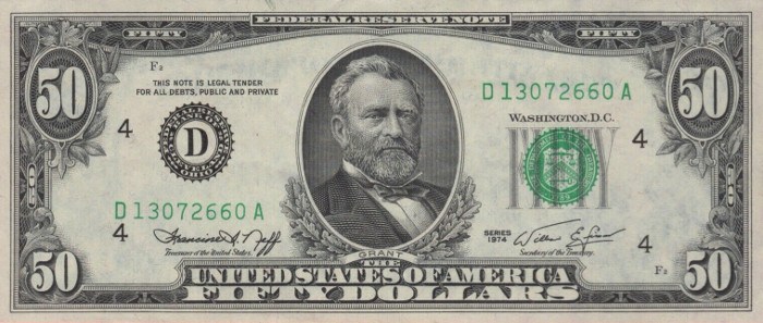 1974 50 Dollar Bill