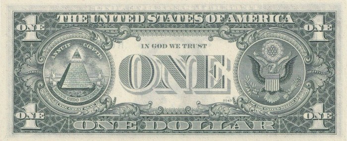 1974 One Dollar Bill Reverse