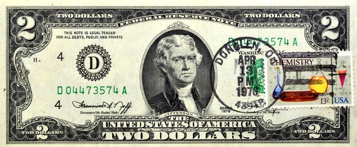 1976 2 Dollar Bill Stamp