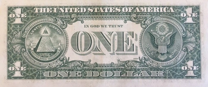 1977 One Dollar Bill Reverse