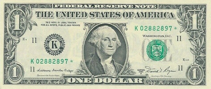 1981 One Dollar Bill