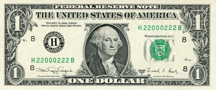 1988 One Dollar Bill