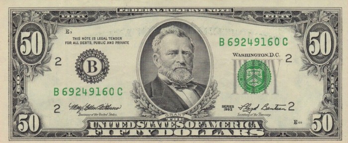 1993 50 Dollar Bill