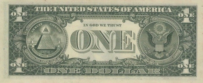 1993 One Dollar Bill Reverse