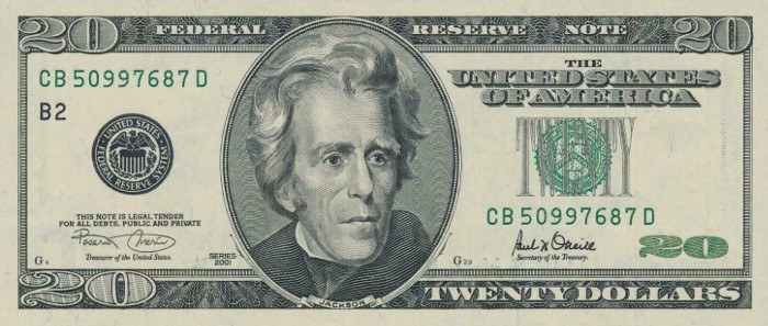 2001 20 Dollar Bill