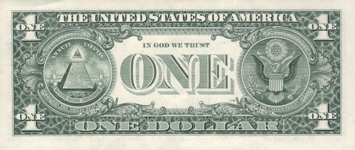 2001 One Dollar Bill Reverse