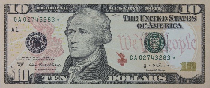 2004 10 Dollar Bill