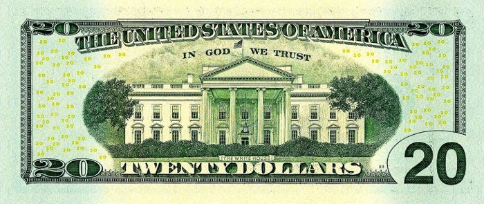 2004 20 Dollar Bill Reverse