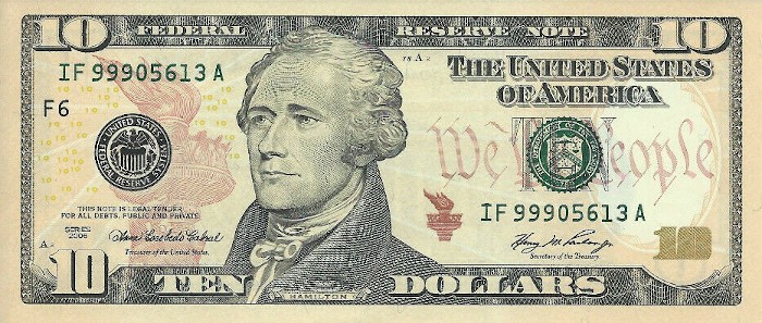 2006 10 Dollar Bill