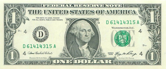 2006 One Dollar Bill