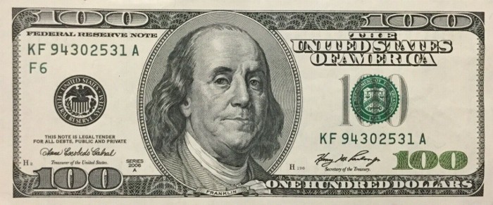 2006 Series 100 Dollar Bill