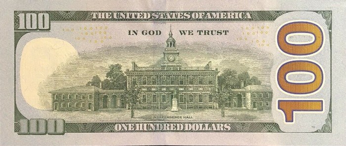 2013 Series 100 Dollar Bill Reverse