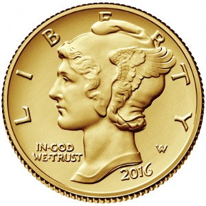 2016 Mercury Dime Centennial Gold Coin