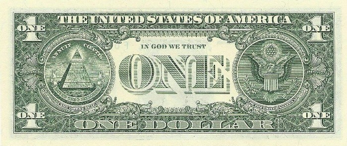 2017 One Dollar Bill Reverse