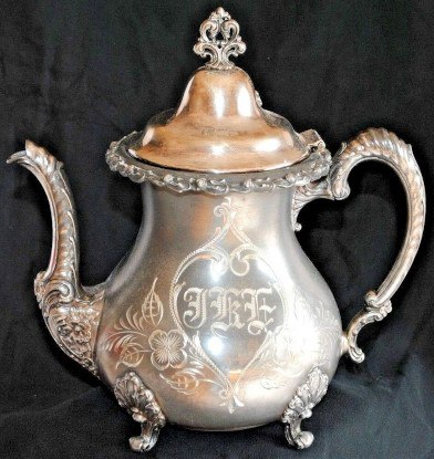 Quadruple Plate Silver Tea Pot