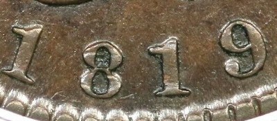 1819 Large Cent Small Date