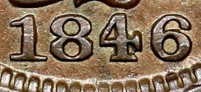 1846 Large Cent Small Date