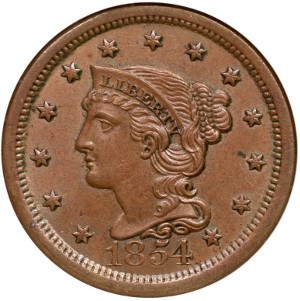 1854 Large Cent