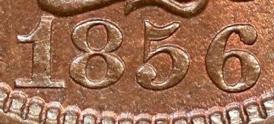 1856 Large Cent Upright 5
