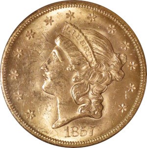 1857 Liberty Head Double Eagle