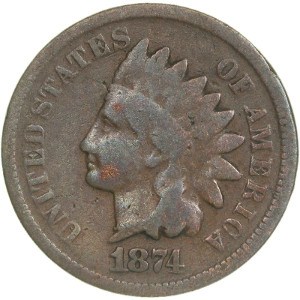 1874 Indian Head Penny