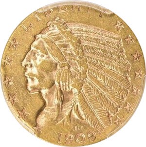 1909 Indian Head Half Eagle